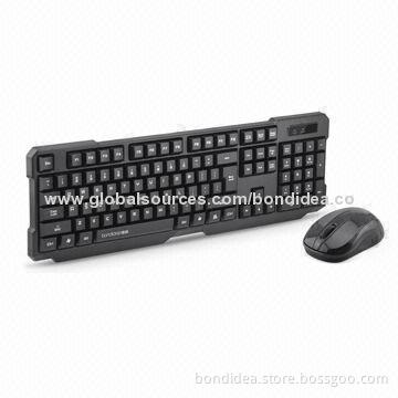 Wireless Keyboard & Mouse Combo, Sized 410 x 125 x 27mm, 2mAh Working Current